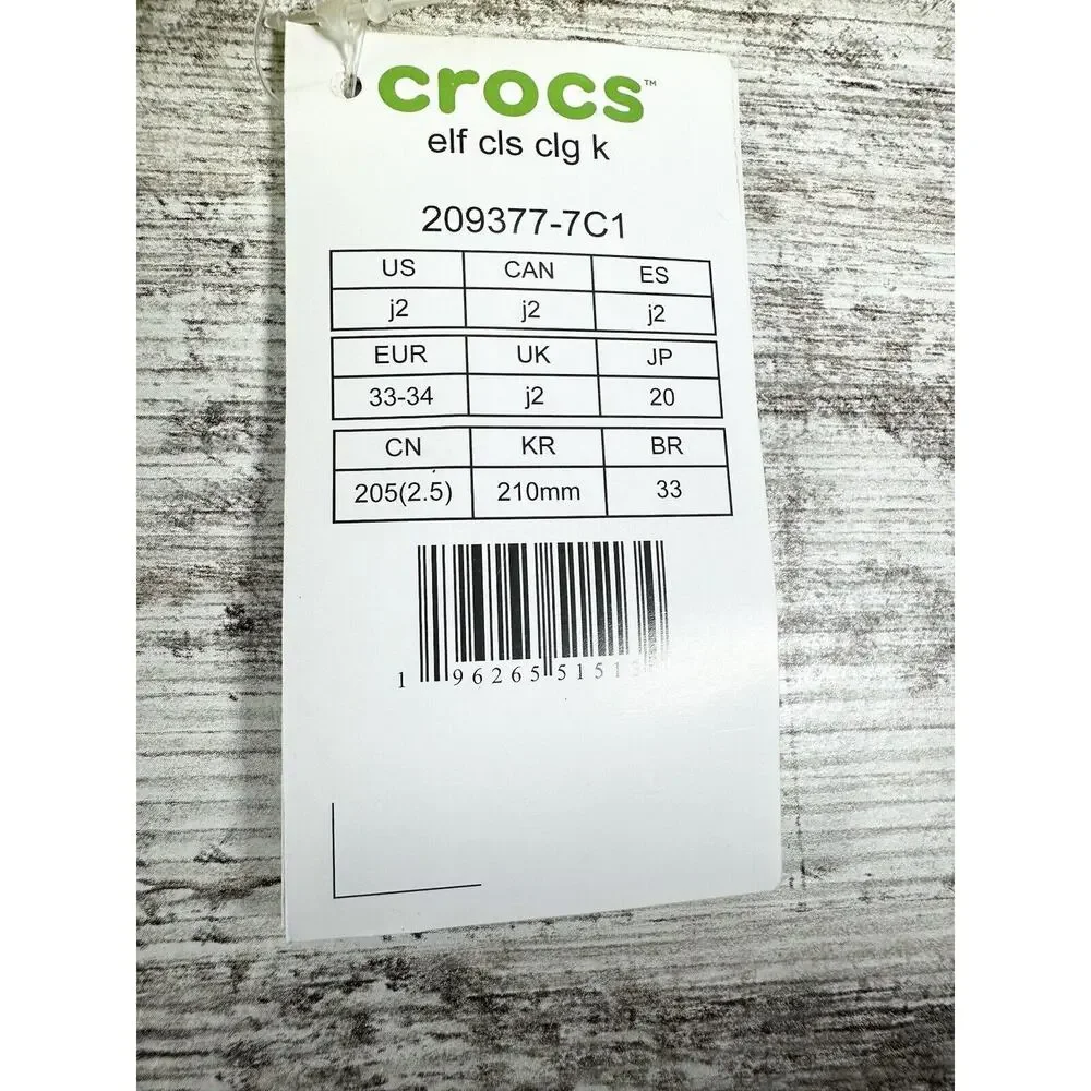 NEW Youth Buddy The Elf × Crocs Fleece Lined Green Clogs Sz 2 - Picture 9 of 9